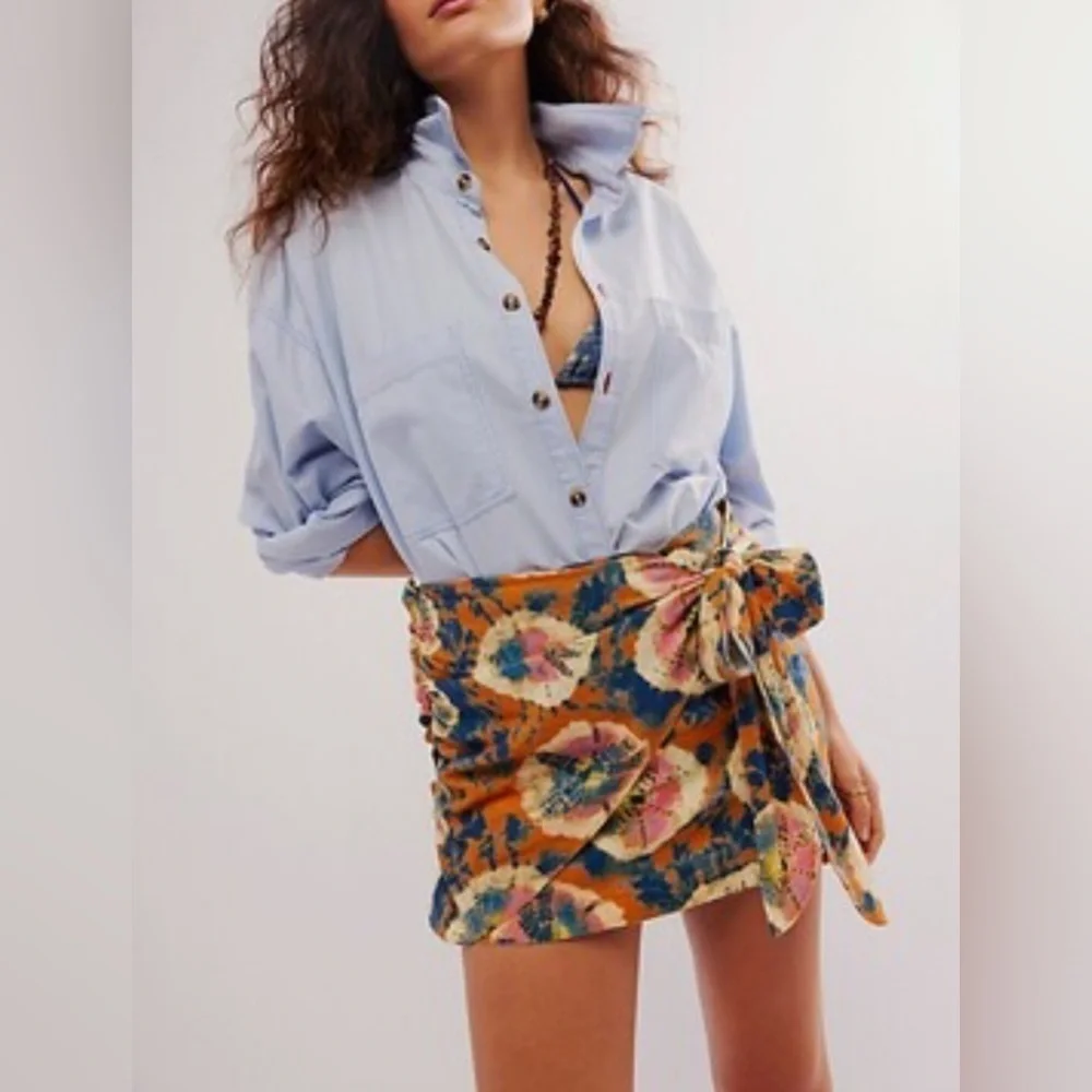NWOT Free People, Sweet As Beach Mini Skirt, Size 12